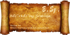 Bárkány Szabina névjegykártya
